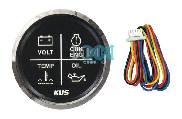 4 Function Led 52mm Warning Gauge – Black
