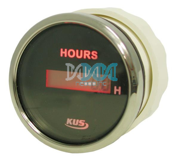 Digital Hourmeter 52mm Black