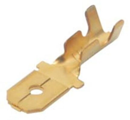 Plain Brass Male Terminal 6 3mm10 Pieces