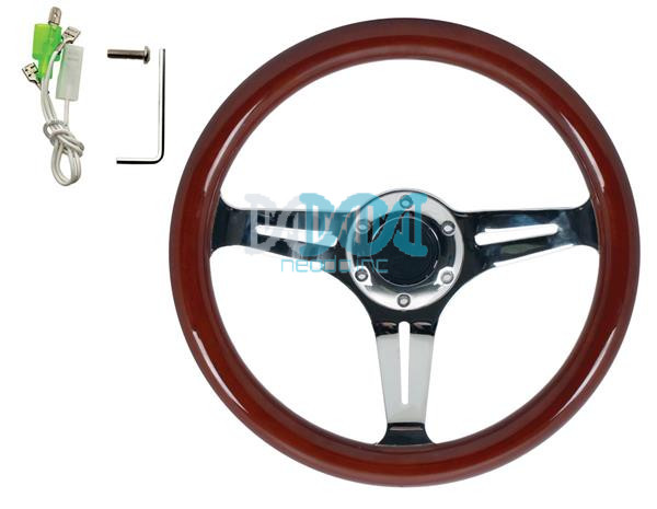 Steering Wheel  Wooden 330mm