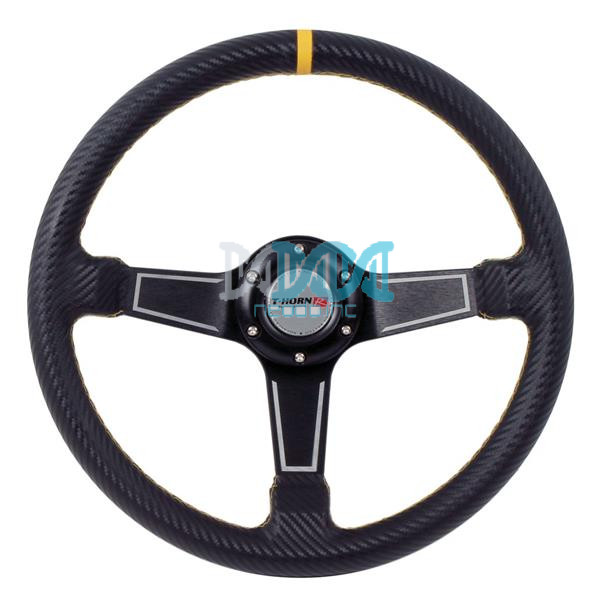Steering Wheel Pvc 350mm Black/Yellow