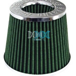Standard Open Top Cone Air Filter Chrome/Green