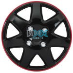 13 Inch Wheel Covers Ice Black/Red Rim