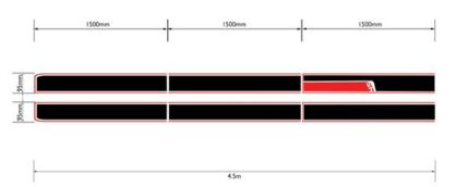 Racing Strips Black/Red 20cmx4.5M