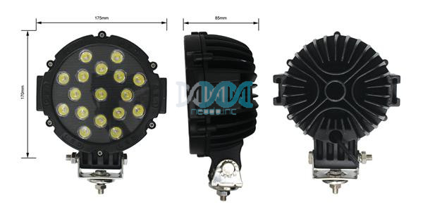 Spot Lamp Led 51W(17X3W) 10-30V 3100Lm