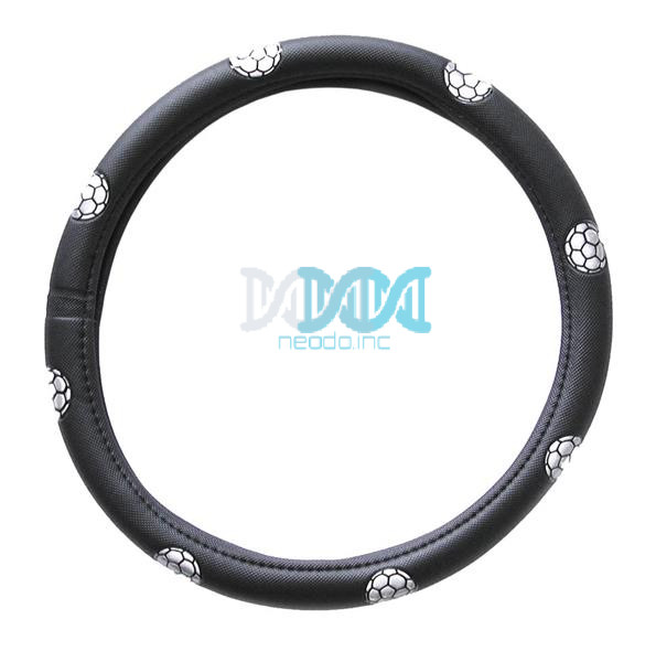 Steering Wheel  Cover Black/Soccer Bal