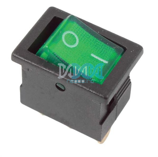 Rocker Switch Mini Green On-Off 12V