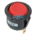 Rocker Switch Rnd Red 12V