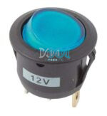 Rocker Switch Round Blue 12V
