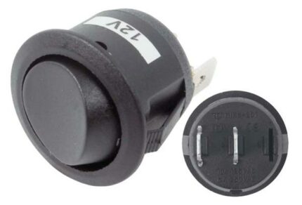 Rocker Switch Rnd Mini Black(Pin Type)