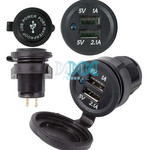 Usb Charger 12V 2 Slots 2.1A/1A